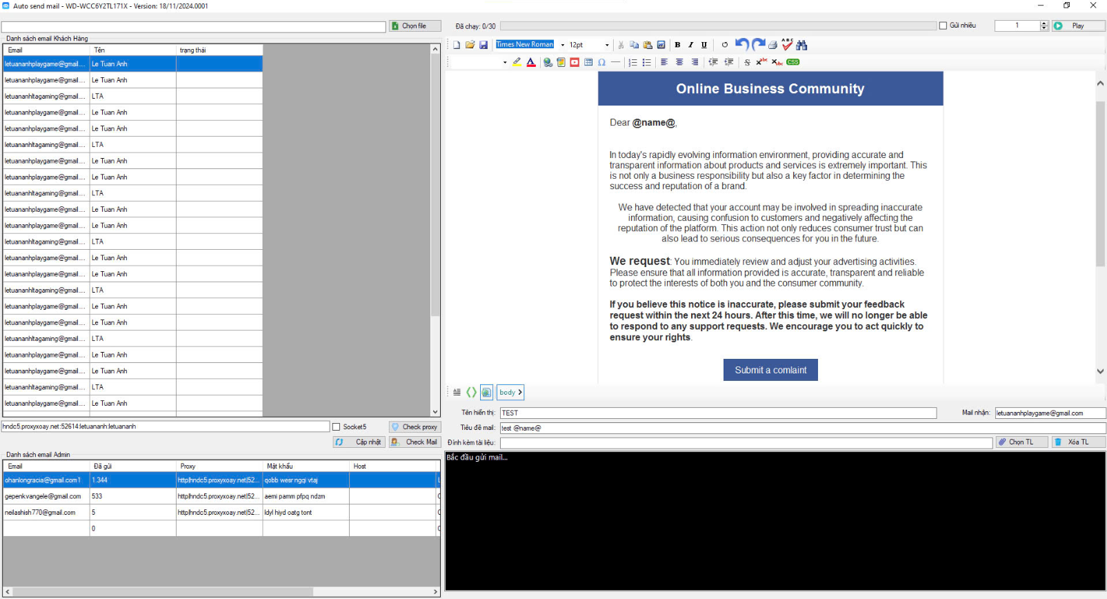Phần mềm gửi mail tự động - email marketting (Crack)