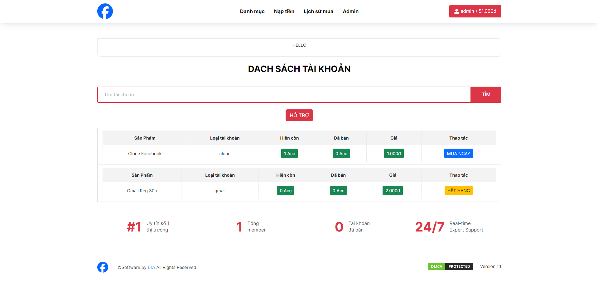 Website bán clone, tài nguyên đa dạng tự động [Version 1]